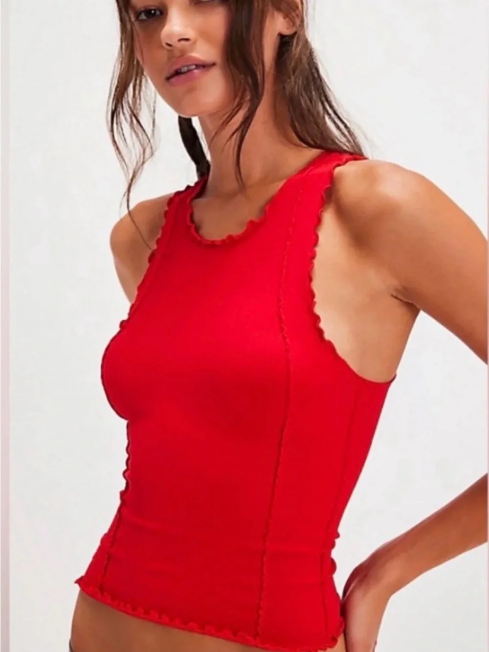 NWT Free People Better This Way Tank in Cherry